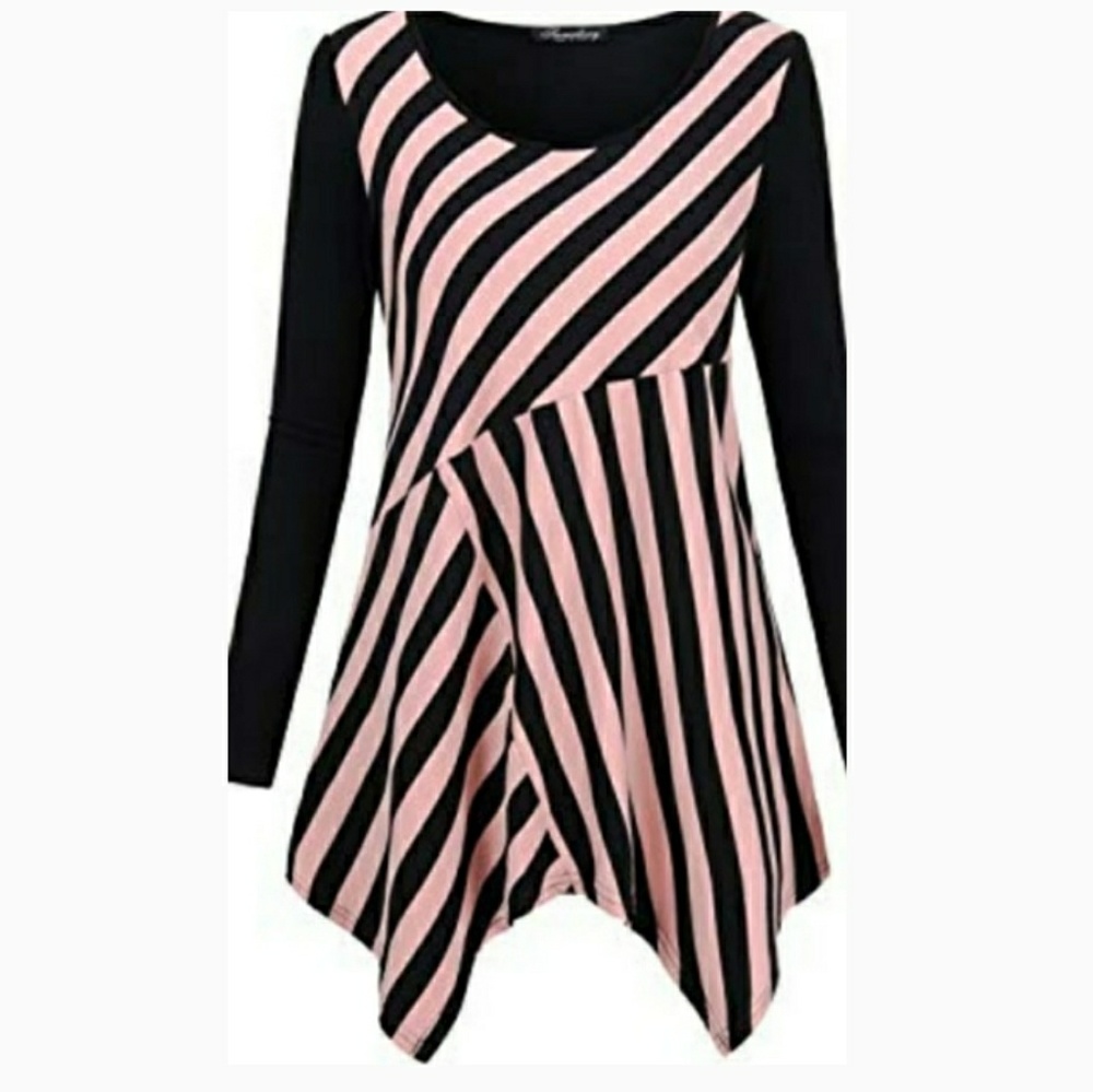 🆕ASYMMETRICAL PINK & BLACK TOP